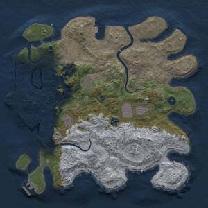 Thumbnail Rust Map: Procedural Map, Size: 3750, Seed: 966337545, 15 Monuments