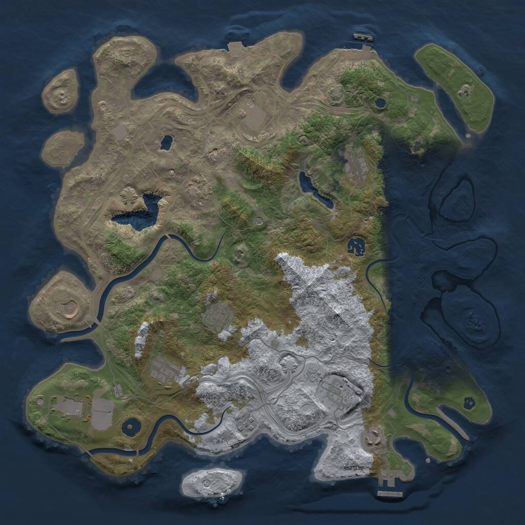 Rust Map: Procedural Map, Size: 4250, Seed: 1844438135, 17 Monuments