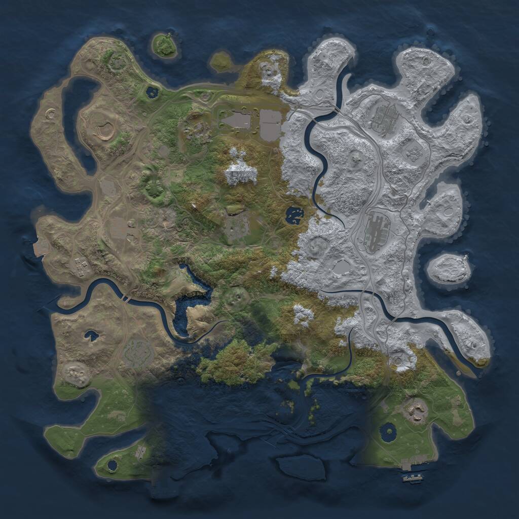 Rust Map: Procedural Map, Size: 4250, Seed: 1020584181, 17 Monuments