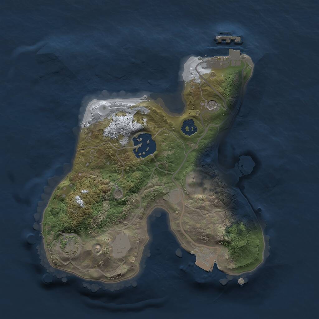 Rust Map: Procedural Map, Size: 2000, Seed: 2006525775, 5 Monuments