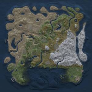 Thumbnail Rust Map: Procedural Map, Size: 4500, Seed: 94622654, 15 Monuments