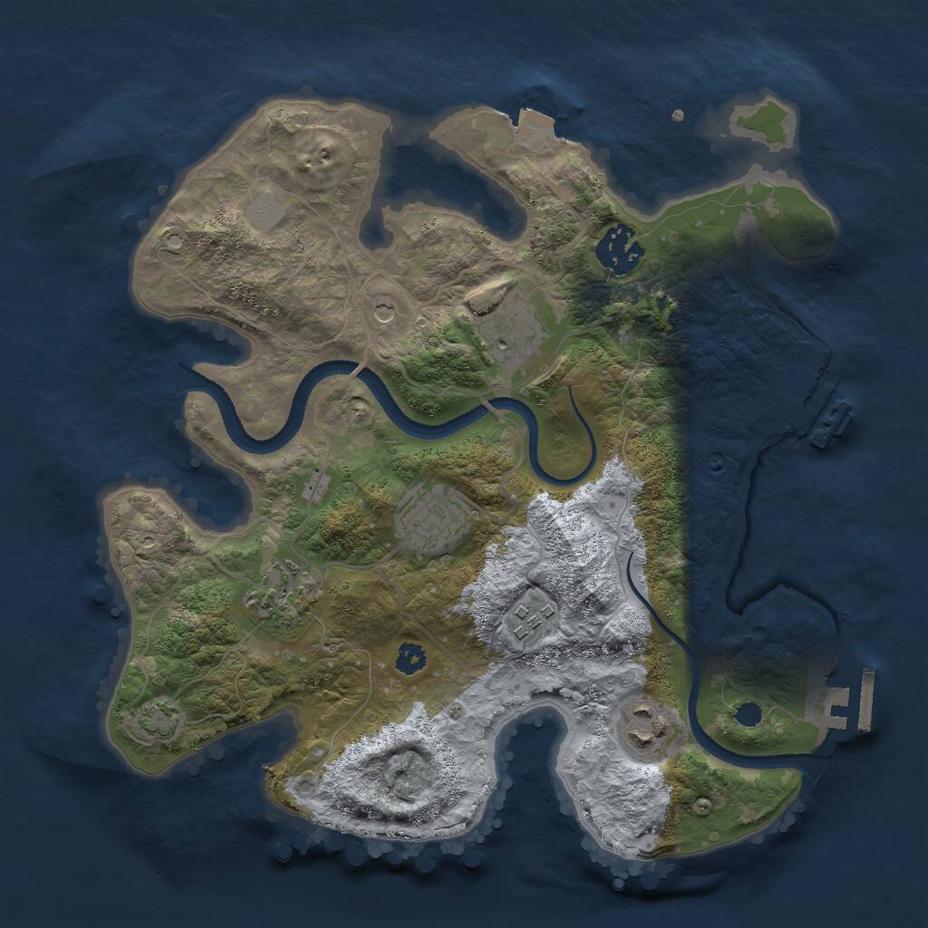 Rust Map: Procedural Map, Size: 3001, Seed: 1323620670, 11 Monuments