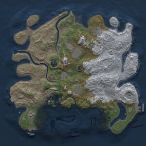 Thumbnail Rust Map: Procedural Map, Size: 3700, Seed: 1356424221, 15 Monuments