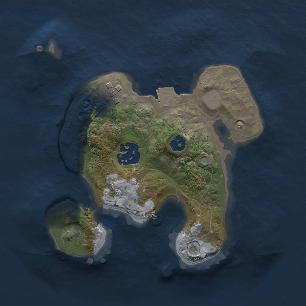 Rust Map: Procedural Map, Size: 2000, Seed: 154879, 3 Monuments