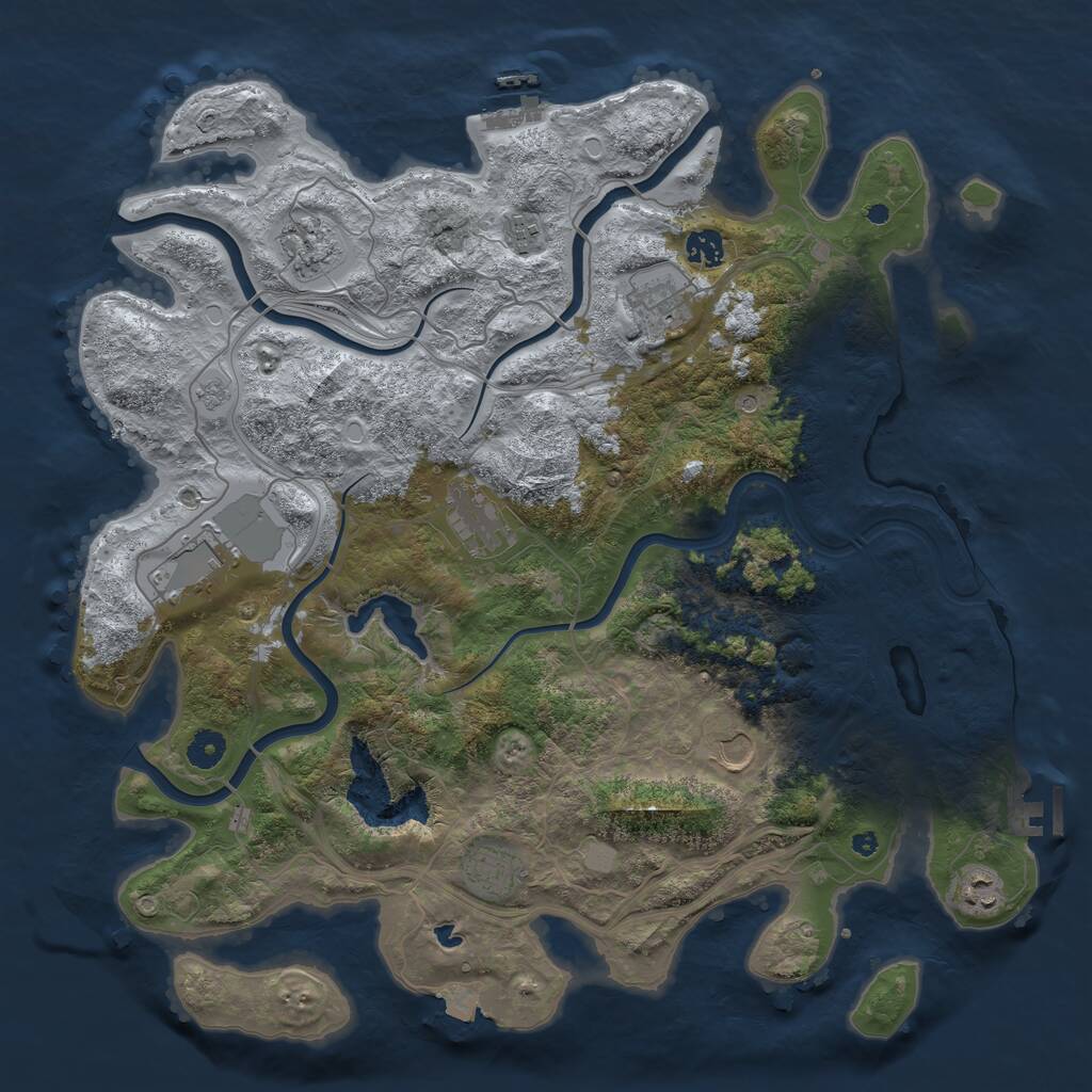 Rust Map: Procedural Map, Size: 4250, Seed: 115840243, 15 Monuments
