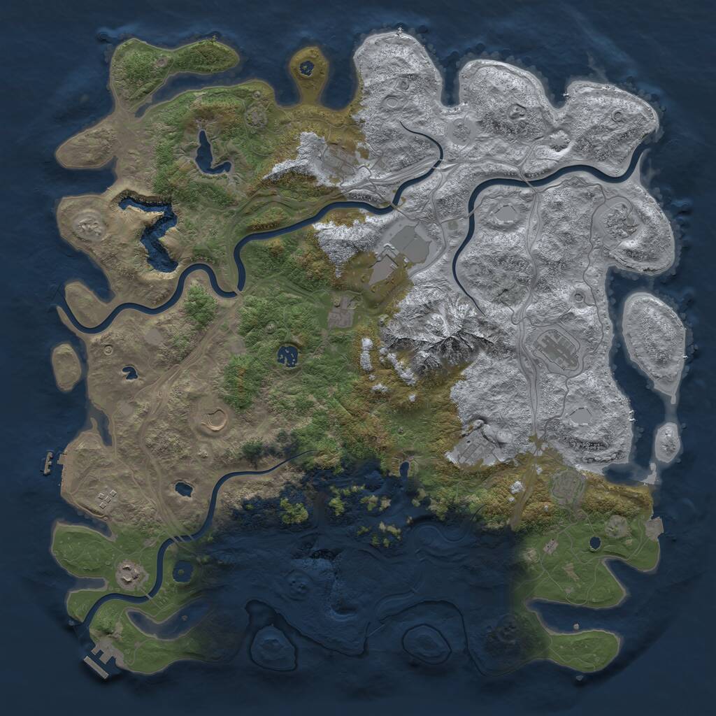 Rust Map: Procedural Map, Size: 5000, Seed: 137518379, 17 Monuments