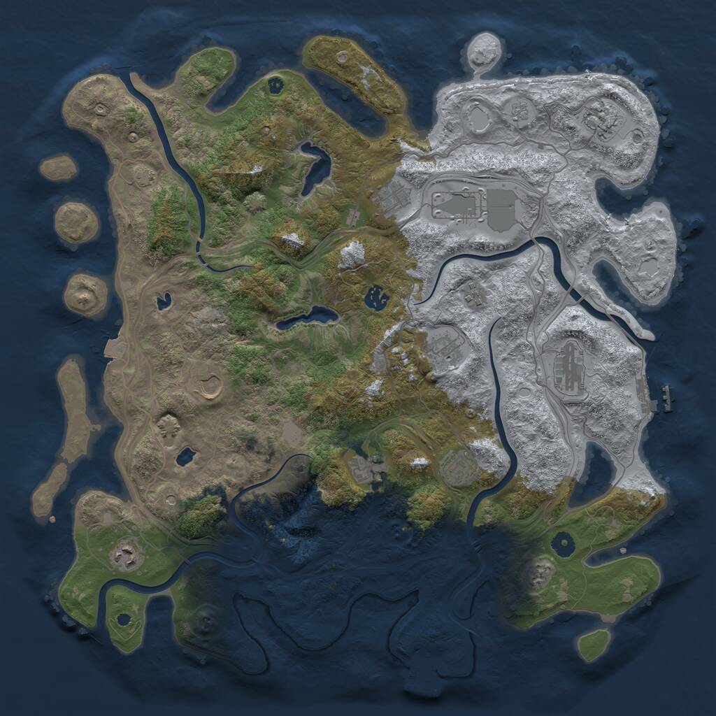 Rust Map: Procedural Map, Size: 4500, Seed: 510633204, 17 Monuments