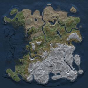 Thumbnail Rust Map: Procedural Map, Size: 4450, Seed: 821880621, 17 Monuments