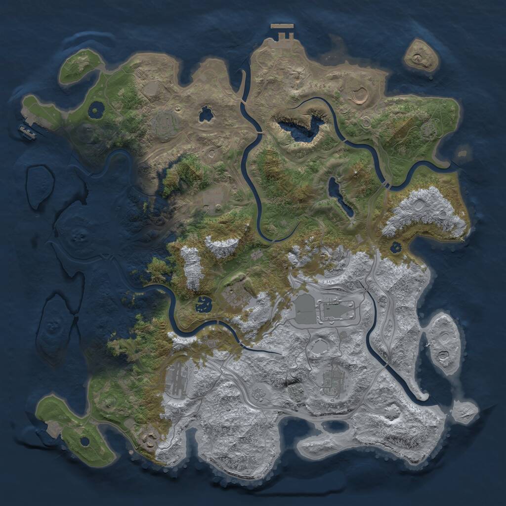 Rust Map: Procedural Map, Size: 4450, Seed: 821880621, 17 Monuments