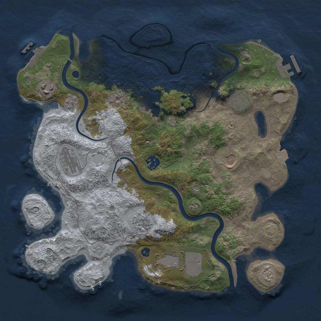 Rust Map: Procedural Map, Size: 3500, Seed: 694055802, 15 Monuments