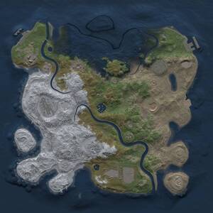 Thumbnail Rust Map: Procedural Map, Size: 3500, Seed: 694055802, 15 Monuments