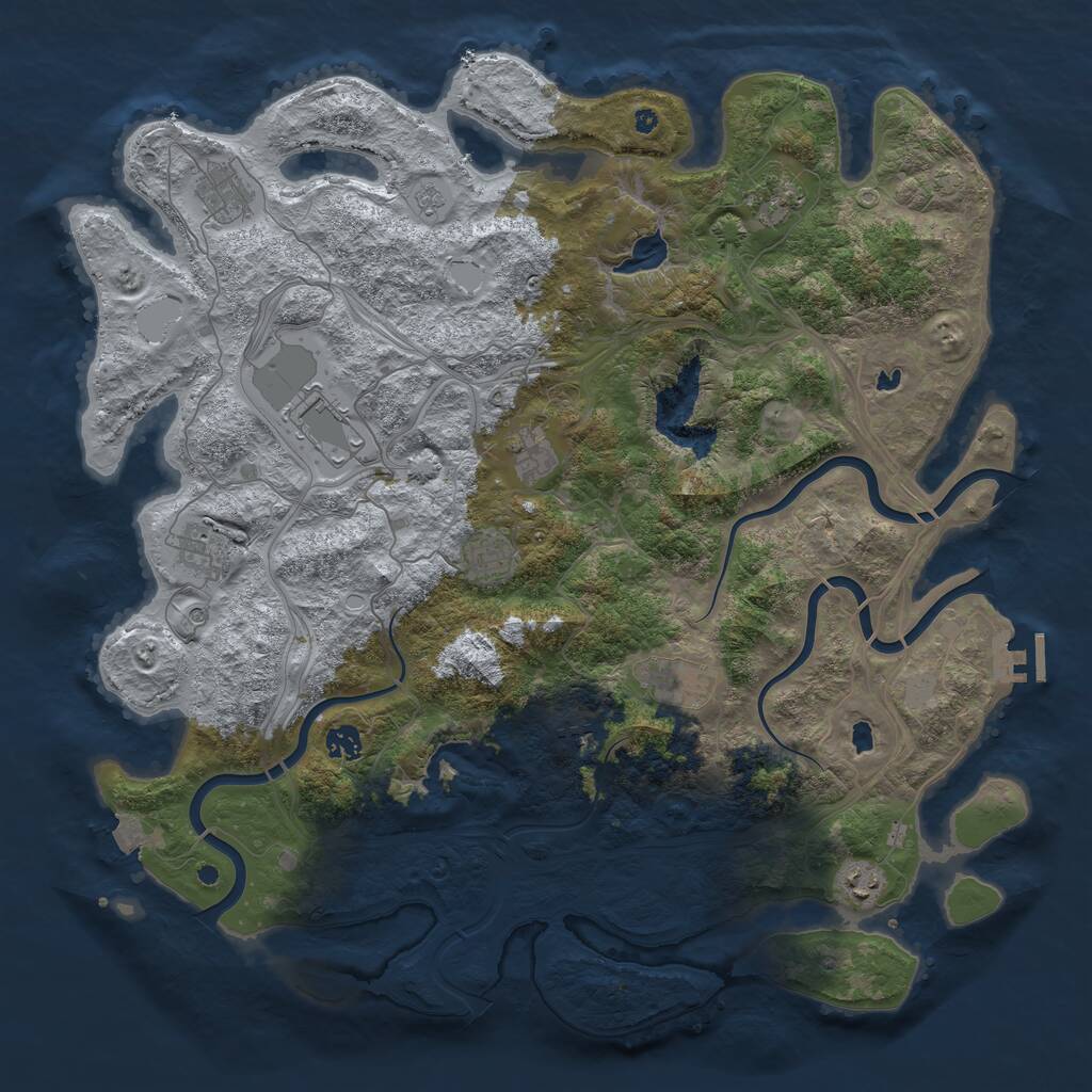 Rust Map: Procedural Map, Size: 4500, Seed: 2017239912, 15 Monuments