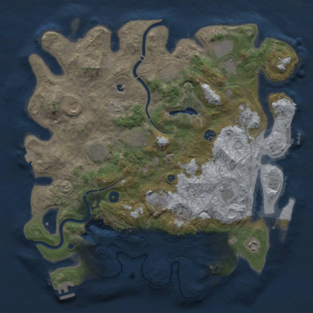 Rust Map: Procedural Map, Size: 4250, Seed: 62762993, 16 Monuments