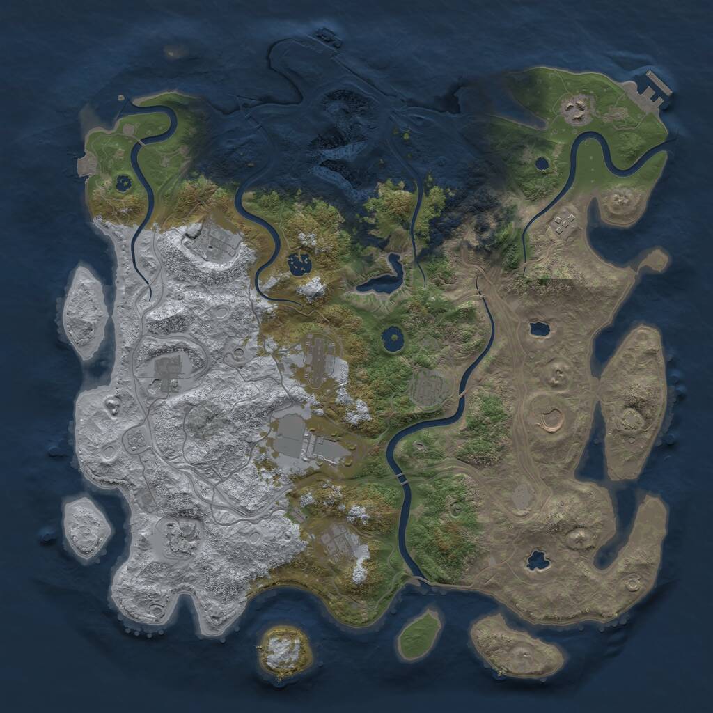 Rust Map: Procedural Map, Size: 4500, Seed: 62360329, 17 Monuments
