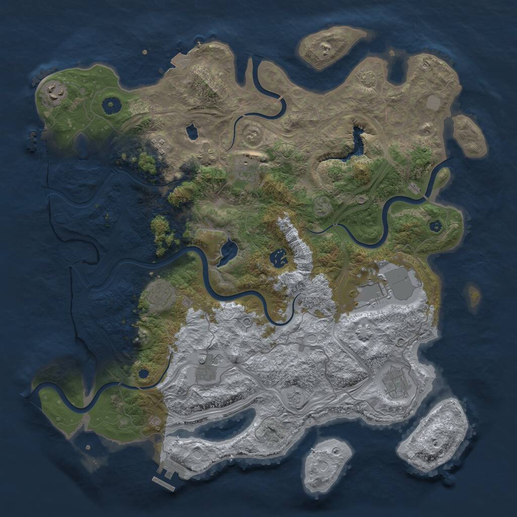 Rust Map: Procedural Map, Size: 4250, Seed: 1651061001, 14 Monuments