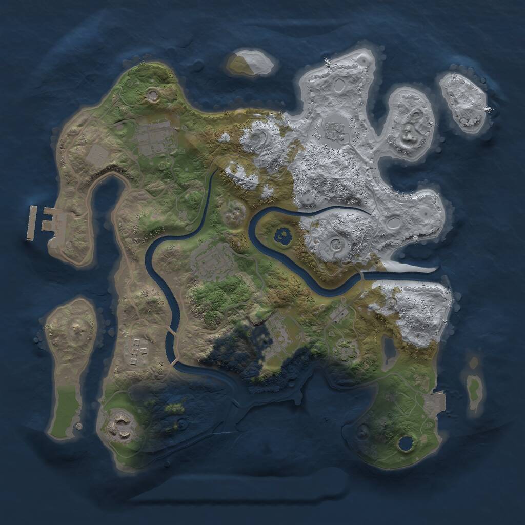 Rust Map: Procedural Map, Size: 3000, Seed: 1900034547, 10 Monuments