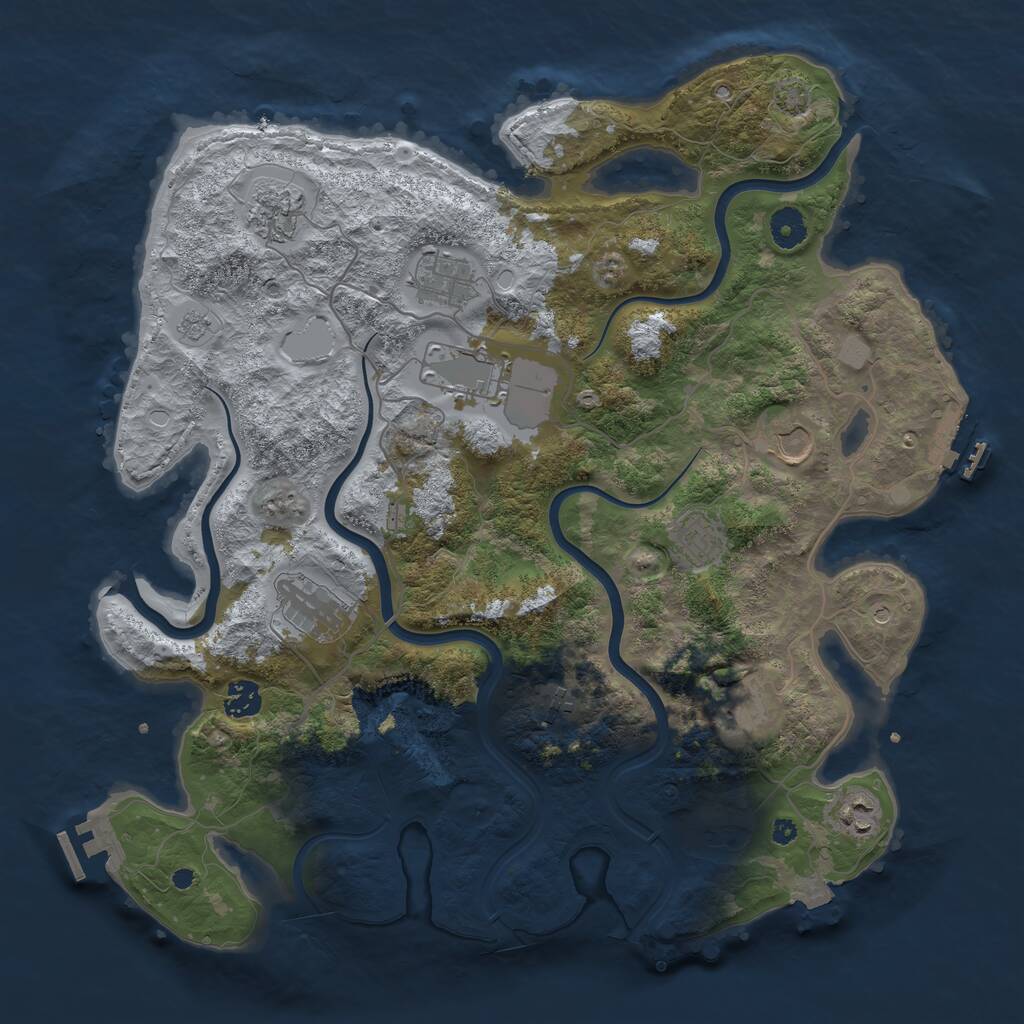 Rust Map: Procedural Map, Size: 4000, Seed: 11451, 16 Monuments
