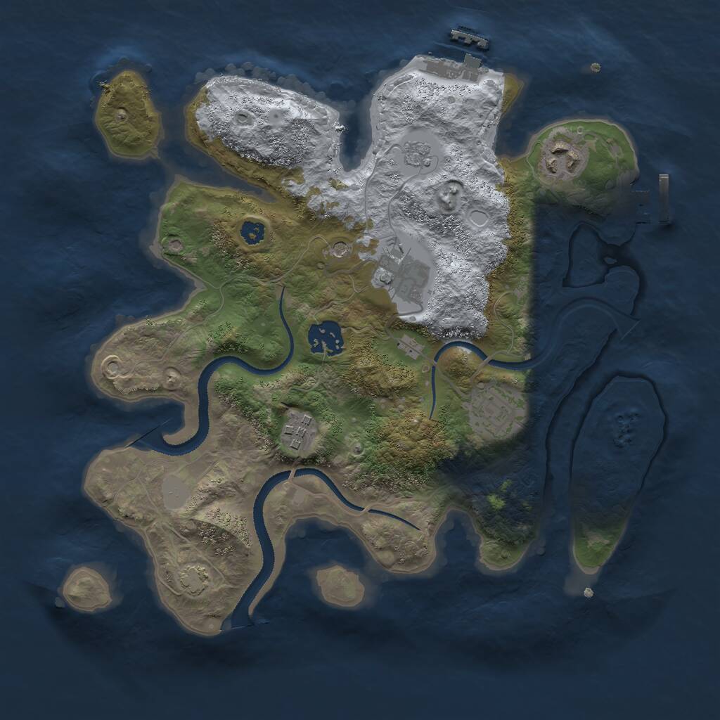 Rust Map: Procedural Map, Size: 3000, Seed: 1718242903, 11 Monuments