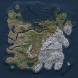 Thumbnail Rust Map: Procedural Map, Size: 3650, Seed: 1096620053, 14 Monuments