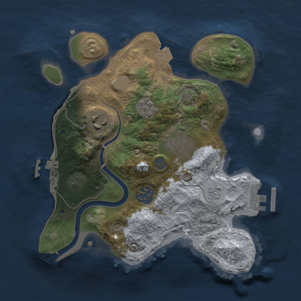 Rust Map: Procedural Map, Size: 2500, Seed: 648730188, 12 Monuments