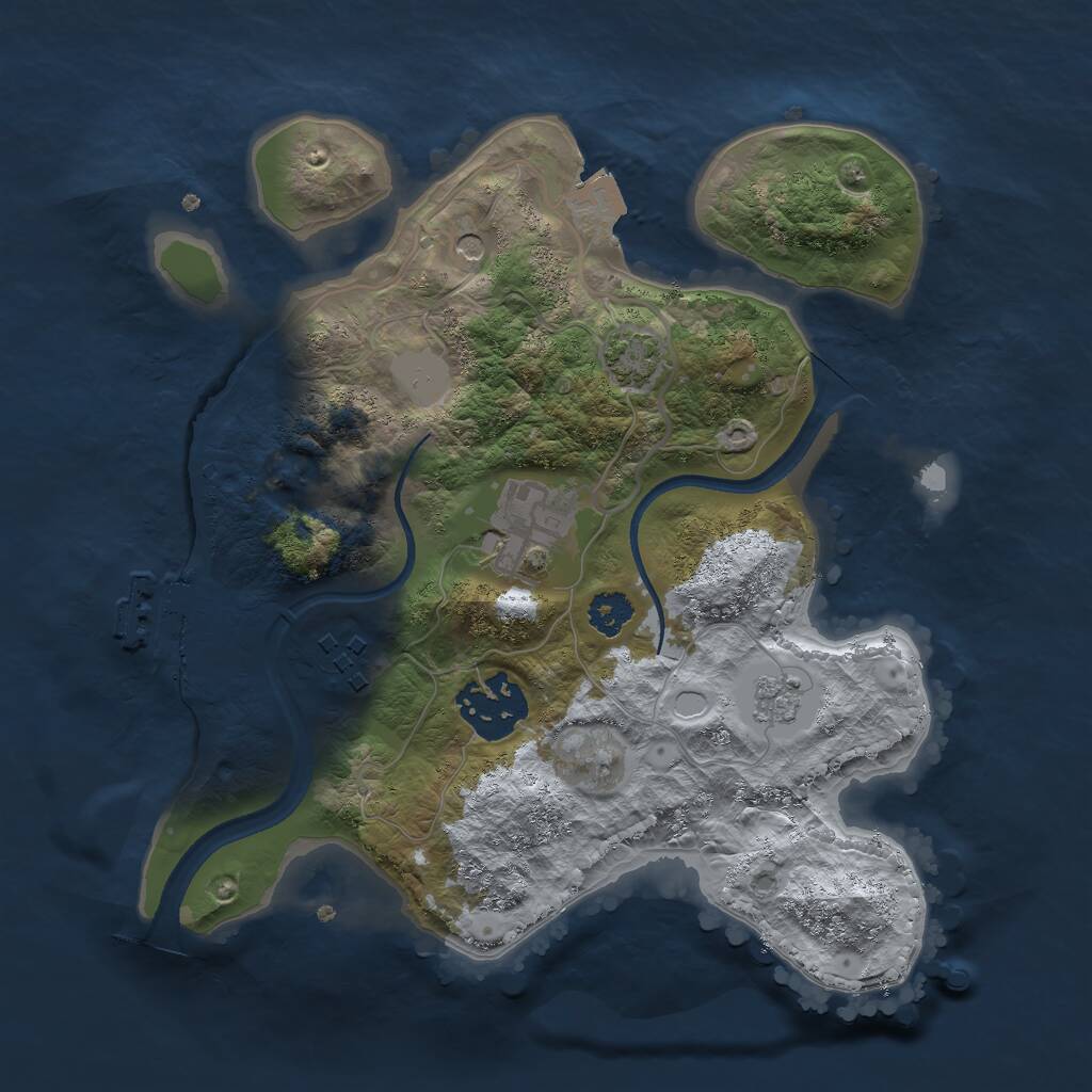 Rust Map: Procedural Map, Size: 2500, Seed: 648730188, 8 Monuments