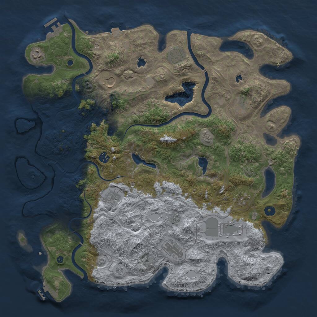 Rust Map: Procedural Map, Size: 4500, Seed: 66674, 16 Monuments