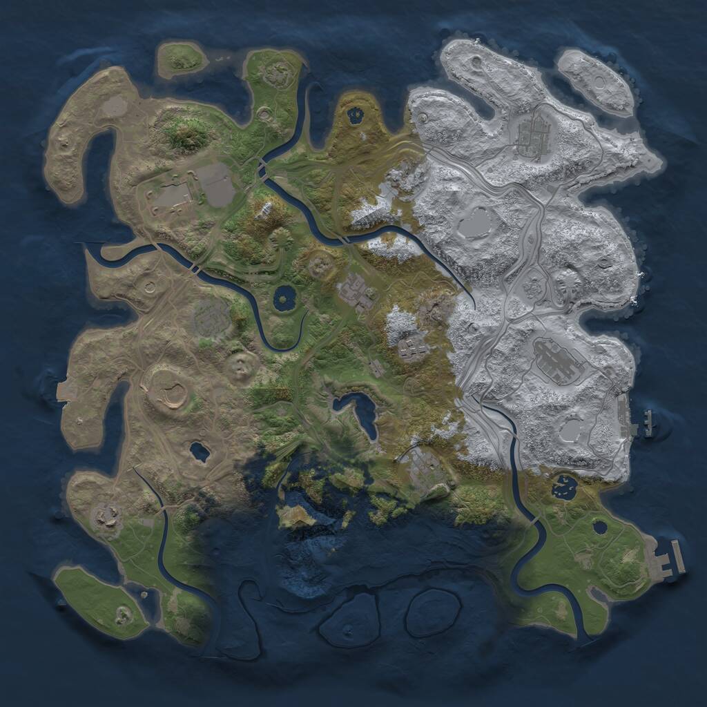 Rust Map: Procedural Map, Size: 4250, Seed: 1699246335, 17 Monuments