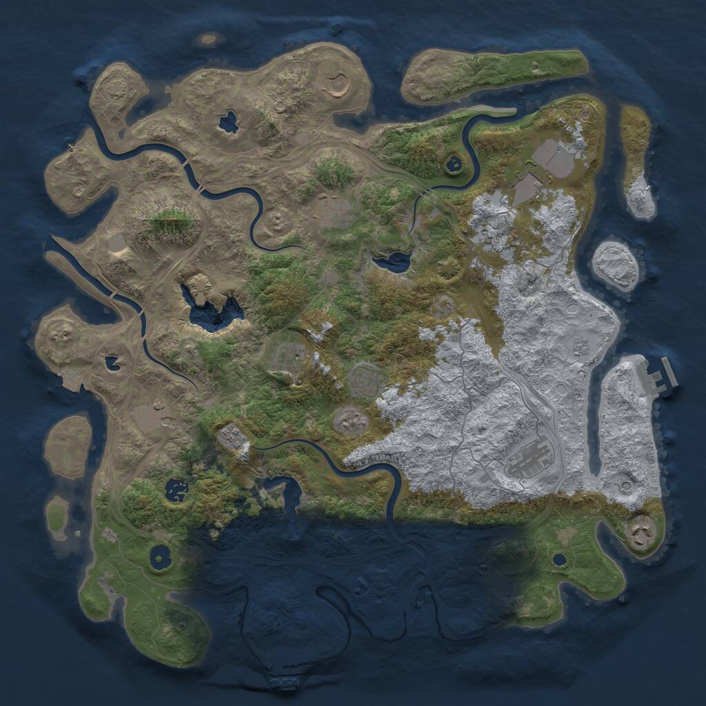 Rust Map: Procedural Map, Size: 4500, Seed: 822876127, 17 Monuments