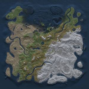 Thumbnail Rust Map: Procedural Map, Size: 4500, Seed: 1239071326, 16 Monuments