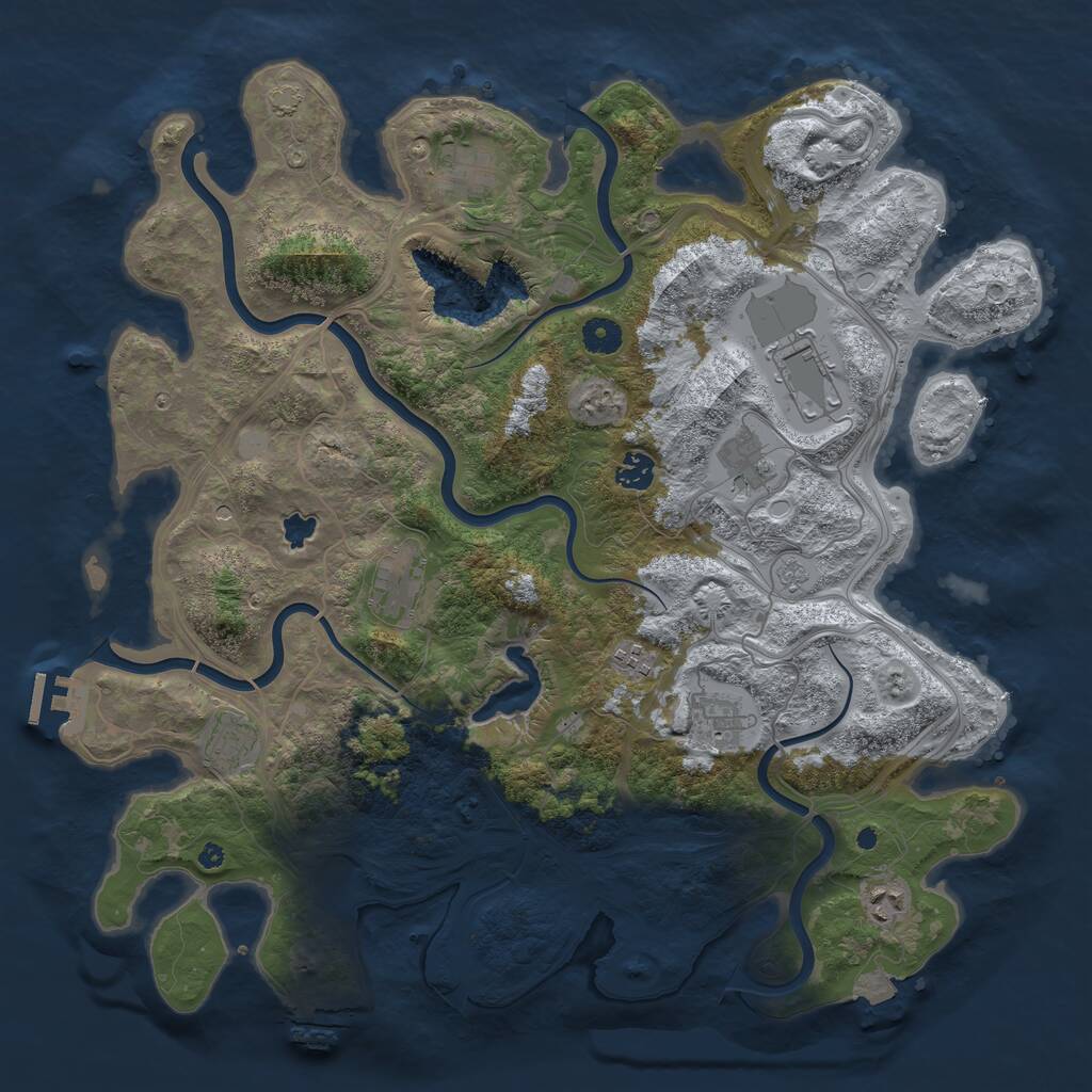 Rust Map: Procedural Map, Size: 4250, Seed: 2115692933, 15 Monuments