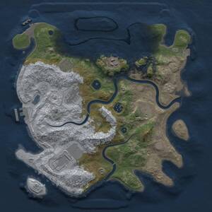 Thumbnail Rust Map: Procedural Map, Size: 3500, Seed: 869922929, 13 Monuments