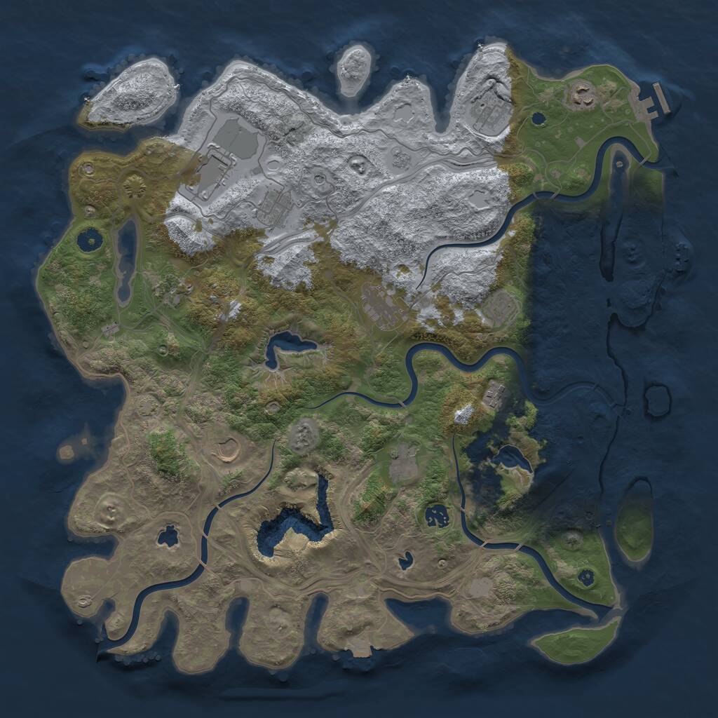 Rust Map: Procedural Map, Size: 4500, Seed: 60914251, 17 Monuments