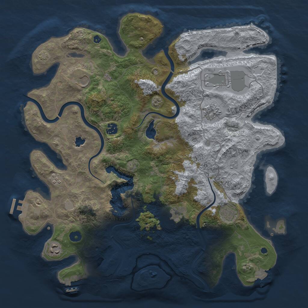 Rust Map: Procedural Map, Size: 4000, Seed: 1239872112, 14 Monuments