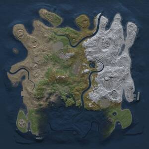 Thumbnail Rust Map: Procedural Map, Size: 3650, Seed: 94153768, 16 Monuments