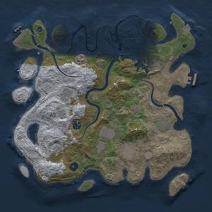 Thumbnail Rust Map: Procedural Map, Size: 3700, Seed: 1336777459, 15 Monuments