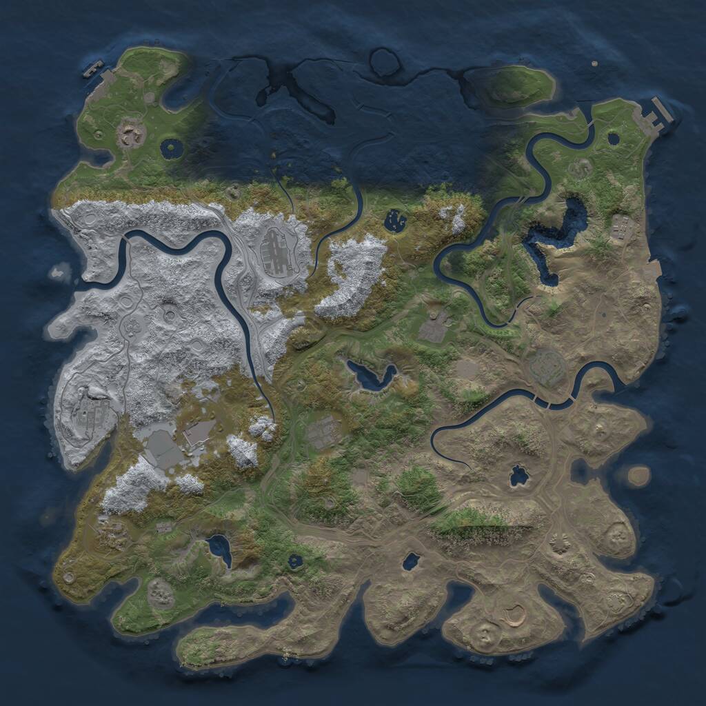 Rust Map: Procedural Map, Size: 4800, Seed: 1397353418, 17 Monuments