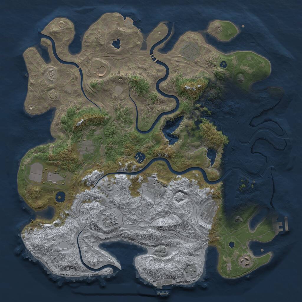 Rust Map: Procedural Map, Size: 4250, Seed: 1046568963, 16 Monuments