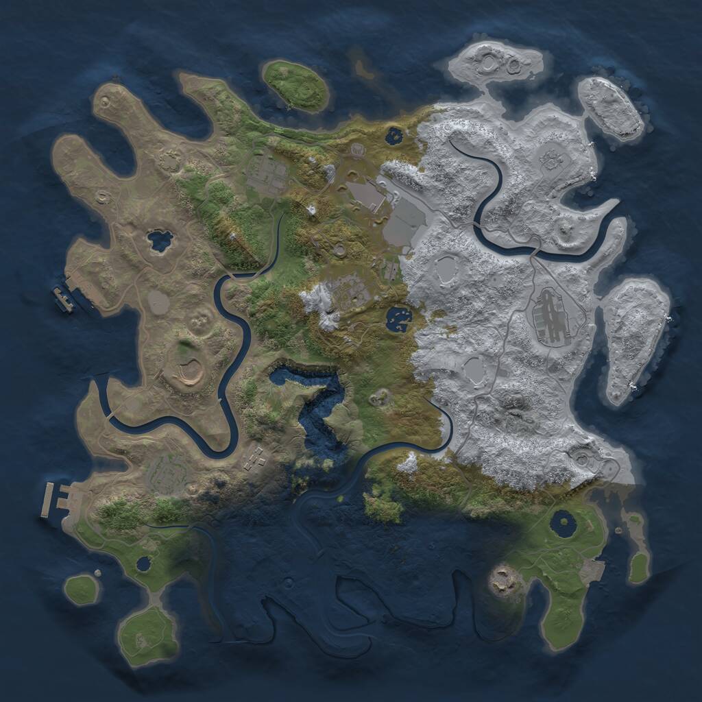 Rust Map: Procedural Map, Size: 4000, Seed: 964545960, 15 Monuments