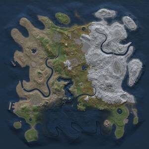 Thumbnail Rust Map: Procedural Map, Size: 4000, Seed: 964545960, 15 Monuments