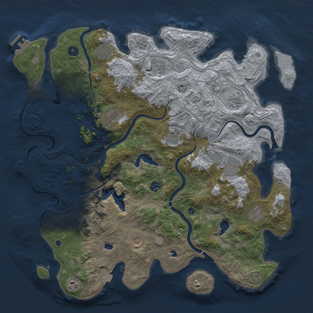 Rust Map: Procedural Map, Size: 4500, Seed: 76517826, 17 Monuments