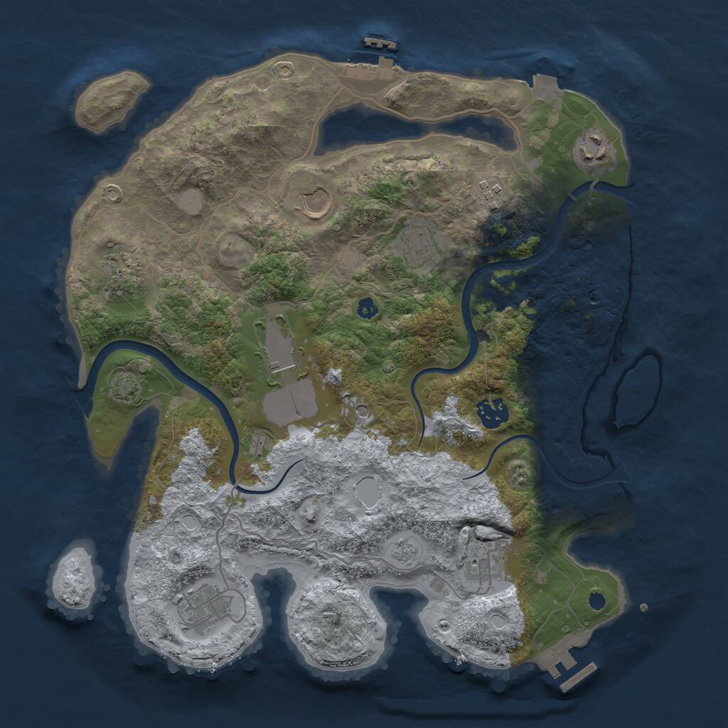 Rust Map: Procedural Map, Size: 3500, Seed: 784582, 15 Monuments