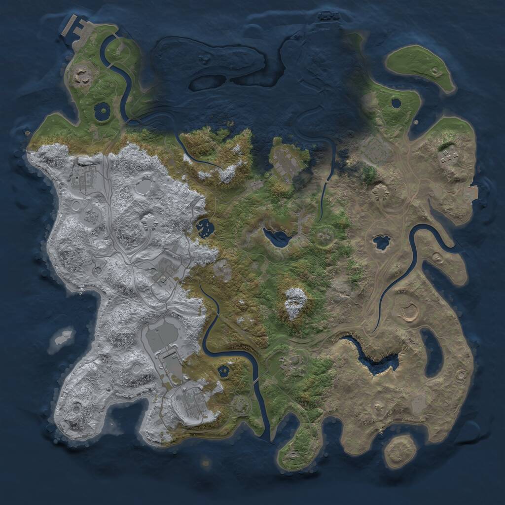 Rust Map: Procedural Map, Size: 4250, Seed: 1408018598, 17 Monuments