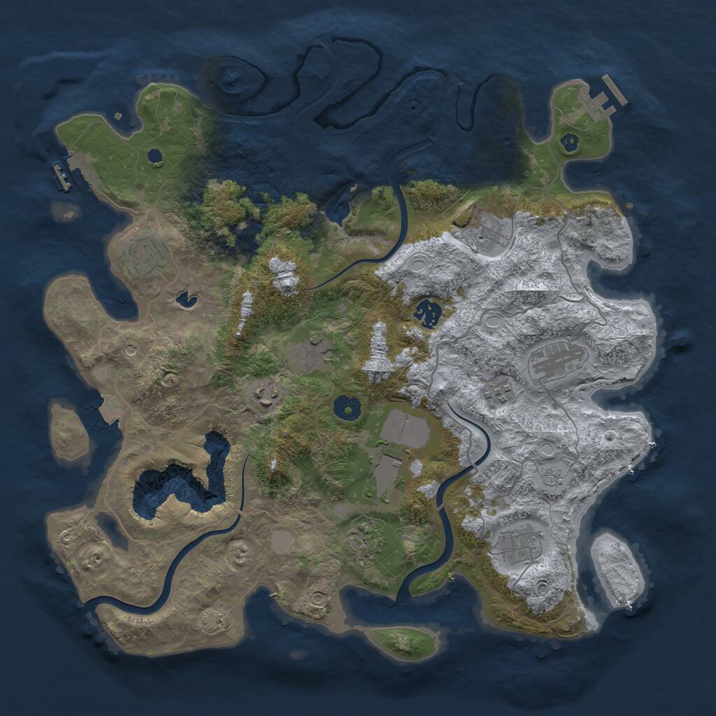 Rust Map: Procedural Map, Size: 4000, Seed: 590, 16 Monuments