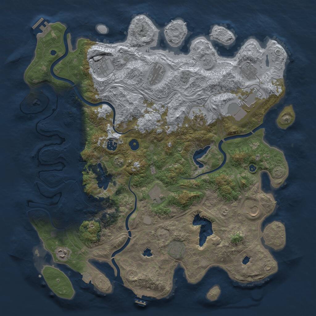 Rust Map: Procedural Map, Size: 4500, Seed: 2089482193, 17 Monuments