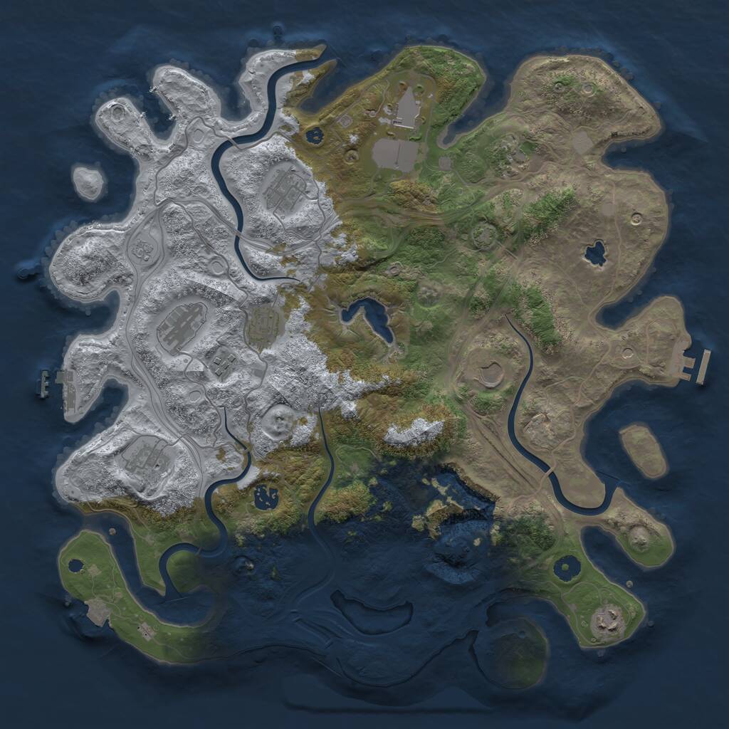 Rust Map: Procedural Map, Size: 4250, Seed: 1469078, 16 Monuments