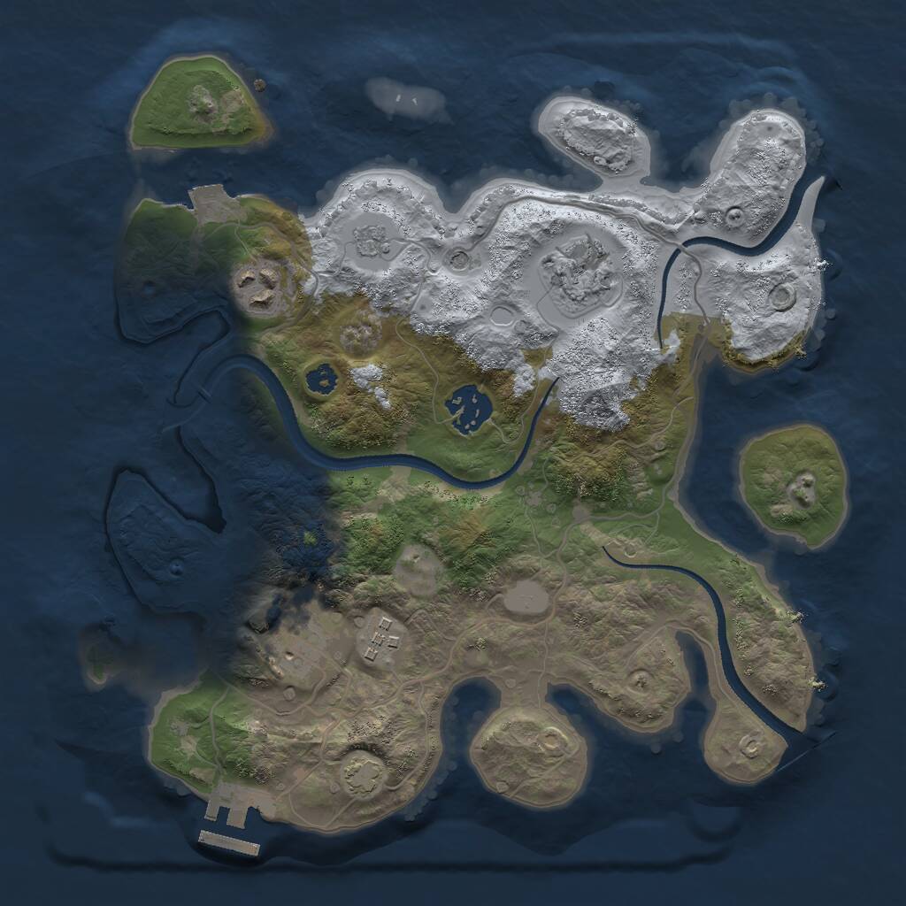 Rust Map: Procedural Map, Size: 3000, Seed: 1189906285, 10 Monuments