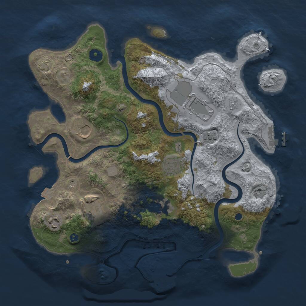 Rust Map: Procedural Map, Size: 3500, Seed: 20778, 13 Monuments