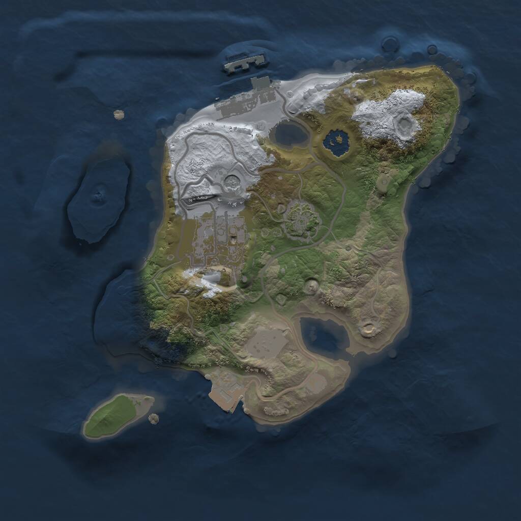 Rust Map: Procedural Map, Size: 2000, Seed: 5347781, 5 Monuments