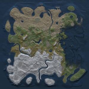 Thumbnail Rust Map: Procedural Map, Size: 4500, Seed: 1818453211, 17 Monuments