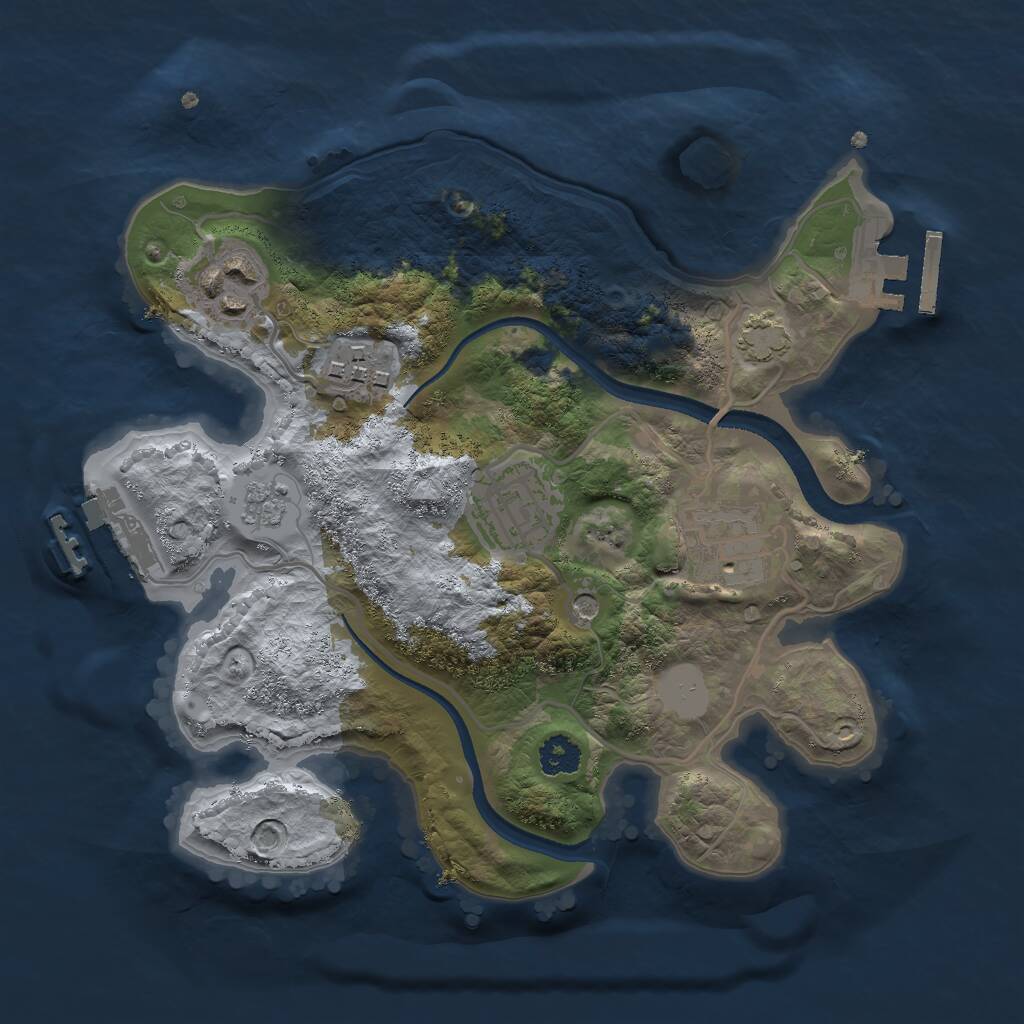 Rust Map: Procedural Map, Size: 2500, Seed: 340102741, 10 Monuments